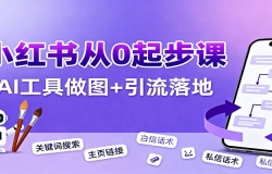 小红书引流从0起步,养号、内容发布、运营、AI工具做图,引流落地