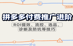 拼多多付费推广进阶,ROI提效、流控、选品、诊断及防坑等技巧(更新10月)